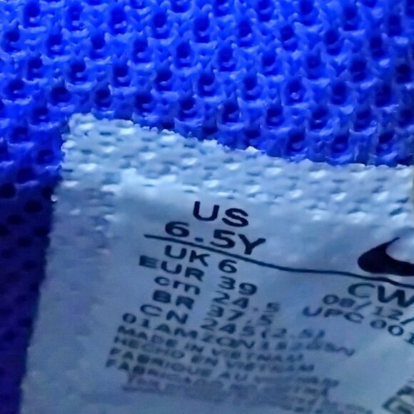 Nike Youth Dunk Low Black/Blue Sneakers Size 6.5Y EU 39 Leather/Mesh Casual Shoe - Picture 5 of 7